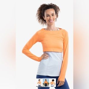 Athletic crop top Large #4001. Blocks 98% of‎ sun's rays. NWT